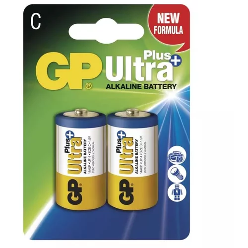 Gp Ultra Plus Alkaline Battery C (LR14) 2 pack