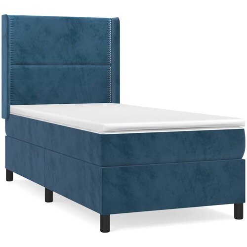 Box spring krevet s madracem tamnoplavi 80 x 200 cm bar&amp;scaron;unasti Slike