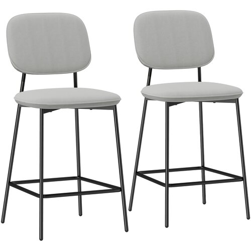 HOMCOM barski stol poliester, jeklo 45D x 49&Scaron; x 102V cm Svetlo siv, (5000242648) Cene