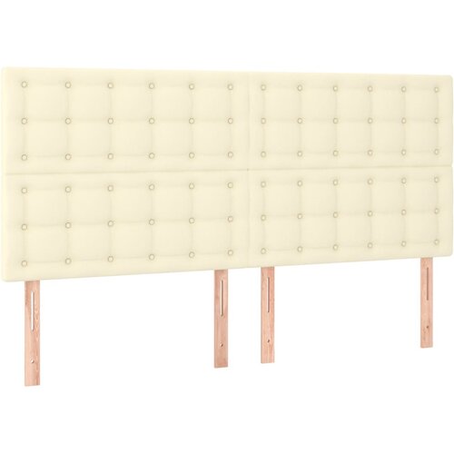  LED uzglavlje krem 160x5x118/128 cm od umjetne kože Slike