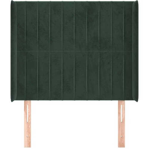  Uzglavlje s u&amp;scaron;ima tamnozeleno 83x16x118/128 cm bar&amp;scaron;unasto Slike