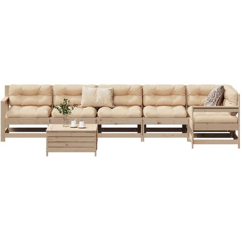 VidaXL 7-dijelni set vrtnih sofa od masivne borovine Slike