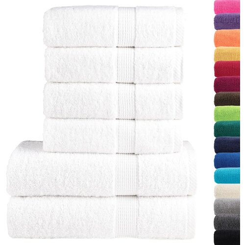  6-dijelni vrhunski set ručnika SOLUND bijeli 600 gsm Slike