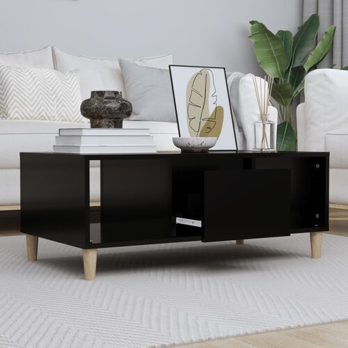 The Living Store Klubska mizica črna 90x50x36,5 cm inženirski les - Klubska Mizica, (21574141) Cene