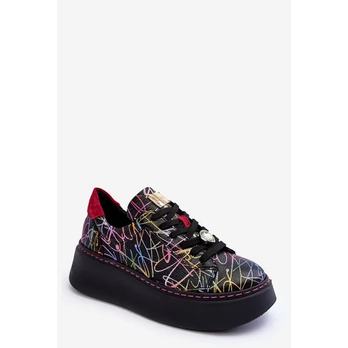 Kesi Leather sports shoes on the Maciejka platform 06191-39 Multicolor