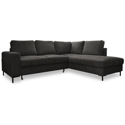 Miuform Tamno siva sklopiva kutna garnitura od samta (s desnim kutom) Lofty Lilly &amp;ndash; Slike