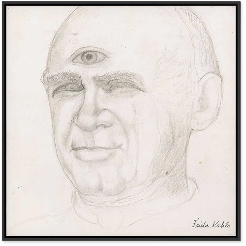  Slika - Frida Kahlo &amp;ndash; Portrait of Nacho Aguirre 60x60 U crnom drvenom okviru Slike