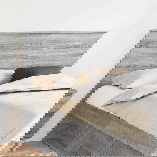  Uzglavlje s uzglavljem Siva Sonoma 135 cm Konstruirano drvo Slike