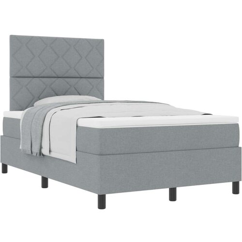vidaXL Box Spring krevet s madracem Svijetlosiva 120x200 cm Tkanina Cene