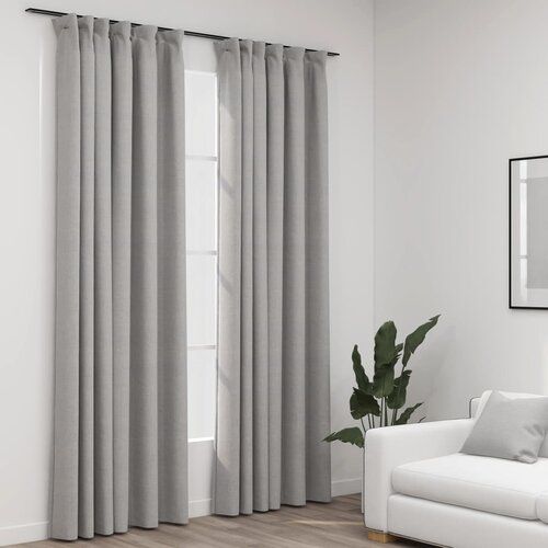 vidaXL Zatemnitvene zavese z obe&scaron;ali 2 kosa sive 140x225 cm, (20597166) Cene