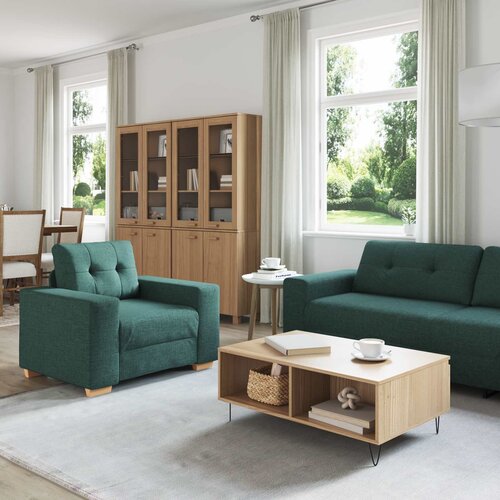 SOFA 3 pcs Tamnozelena 221 x 80 x 80 cm Platnasta tkanina Cijene