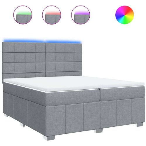 vidaXL Krevet s oprugama i madracem svjetlosivi 200 x 200cm od tkanine Cijene