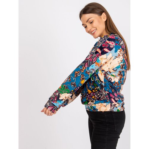 Fashion Hunters Blue women&amp;#039;s blouse with Ruby print Slike