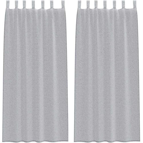 Voile zavjesa 2 pcs Tamno siva 245 x 140 cm Poliester Slike