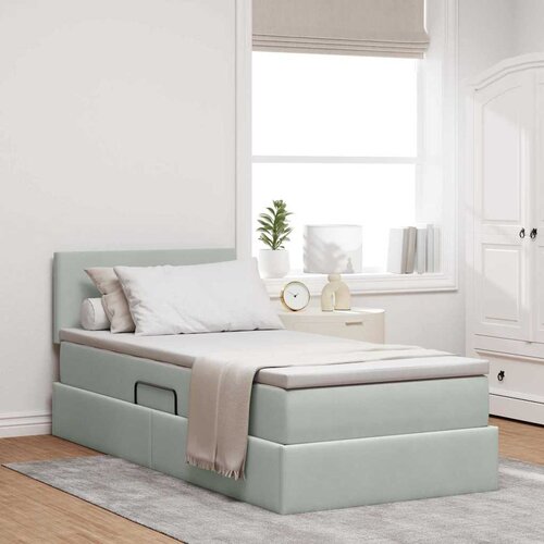  Krevet s od storage s madracem Svijetlo siva 90 x 200 cm Bar&scaron;un Cijene