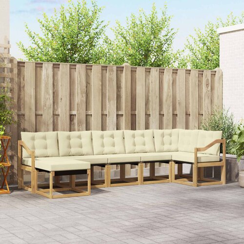  Set vanjskih sofa 7 kom. Bijela i krem Smeđa 304 x 126,5 x 73 cm Cene