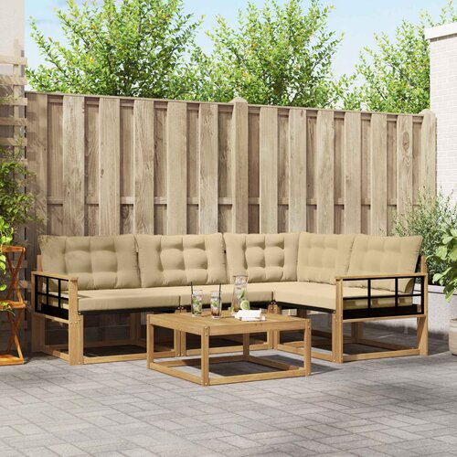  Set vanjskih sofa 5 kom. Bijela i bež Cijene