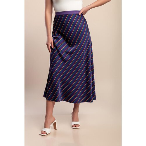 Fenzy Plus Size Suknja S Prugastim Printom, Ljubičasta Slike