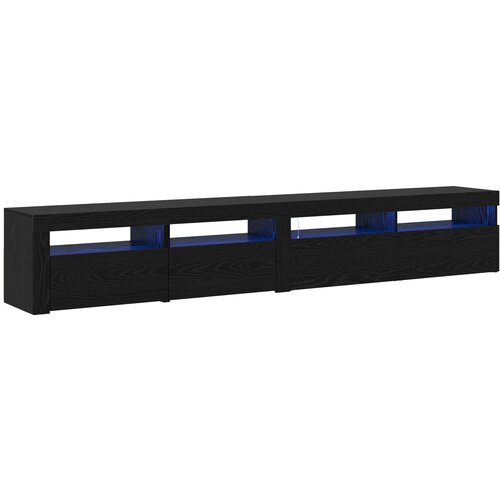 VidaXL TV omarice 2 kosa z LED lučmi Črna hrastovina inženirski les, TV omarica z LED Črna hrastovina 120x35x40 cm inženirski les Slike