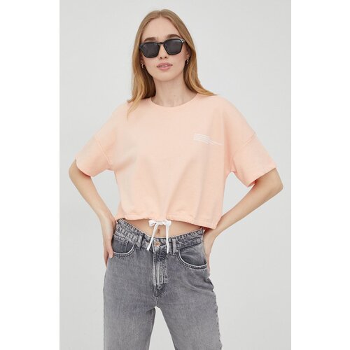 Only Bombažen t-shirt roza barva Slike