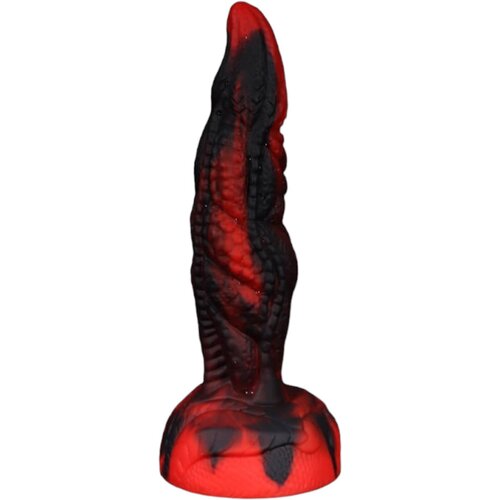 OgazR Hell Dong - gumeni groovy dildo - 20 cm (crno-crveni) Slike