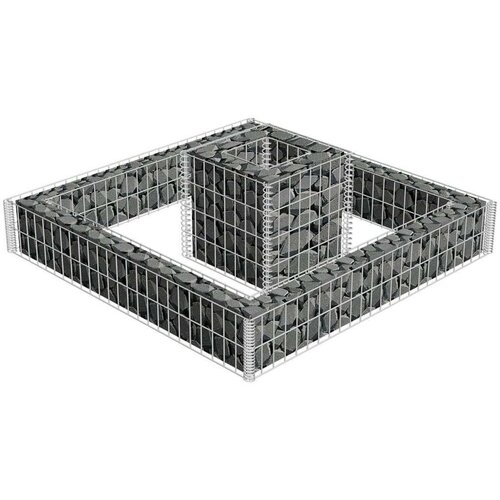 VidaXL Gabionska sadilica od pocinčanog čelika 120 x 120 x 20 cm Slike