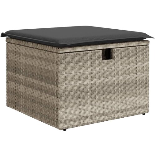 Maison Chic Vrtni stolček - Vrtni stoli z blazino svetlo siv 55x55x37 cm poli ratan JS837, (21877404) Cene