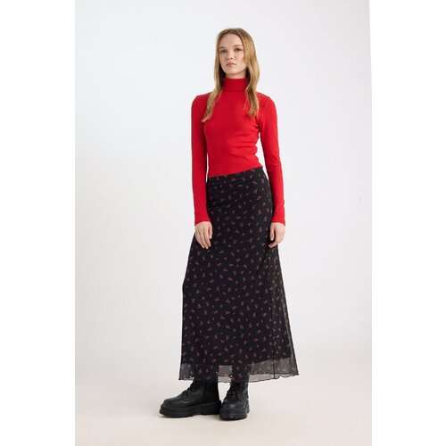 Defacto Coool A Shape Patterned Normal Waist Tulle Maxi Skirt Slike