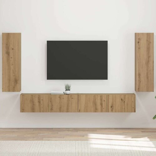  Set omare za televizijo na steni 4 pcs Umetni hrast, (5000132209) Cene