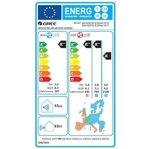 Gree Amber Nordic 2,7 kW (GWH09YD-S6DBA1A) - Slike
