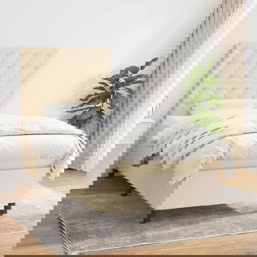 The Living Store Box spring postelja z vzmetnico krem 90x190 cm blago - Box Spring Postelja, (21512412) Slike