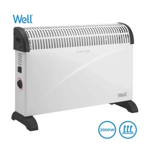  Električni konvektorski grelnik / radiator WELL CNV02, moč 2000 W, 3 stopnje gretja, termostat, bel