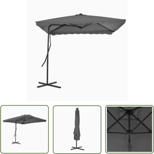  The Living Store Zunanji senčnik z jeklenim drogom 250x250 cm antracit - Senčnik, (21742610) Cene