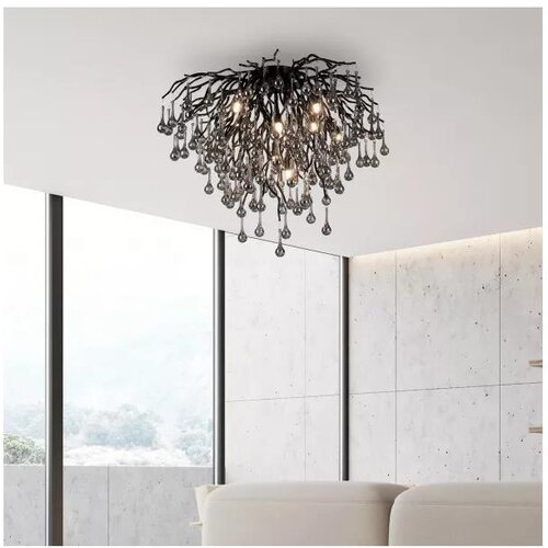 PAUL NEUHAUS 8091-18 - Plafonski luster ICICLE 9xG9/40W/230V, prečnik 50 cm, crne boje Slike