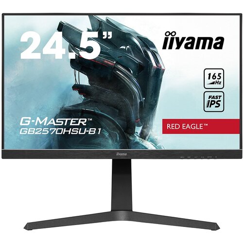 Iiyama Monitor 24,5″ ETE Fast IPS Gaming, G-Master Red Eagle, FreeSync Premium, 1920×1080@165Hz, 400cd/m², 1100:1, HDMI, DisplayPort, 0,5ms (MPRT), Speakers, USB-HUB (2×3.0), Black Tuner, Height Adj. Stand Cijene