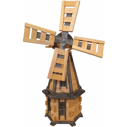  Drvena vrtna vjetrenjača, rotirajuća, ukrasna 140 cm Slike