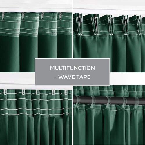Restilo Temno zelena zatemnitvena izolacijska zavesa 140x245 cm Pleat &amp;ndash; Slike