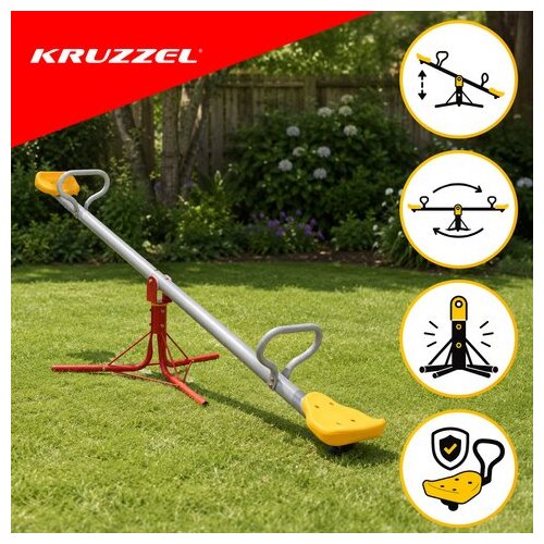 Kruzzel 2-u-1 vrtna klackalica za djecu s rotacijom 360&amp;deg; Slike