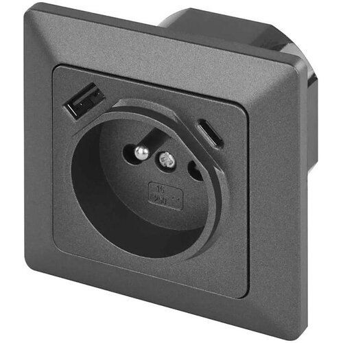  Zidna utičnica sa USB-A i USB-C (francuski standard), 250V/16A, antracitna Cene