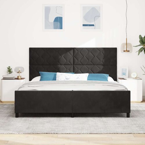 VidaXL Crni Bar&amp;scaron;unasti Krevet s Okvirom 200x200 cm Slike