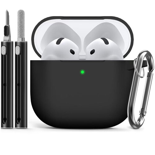 Venisymlis Silikonski ovitek za AirPods 4 s čistilnim kompletom, obesek za ključe, različica 2024, (22101977) Cene