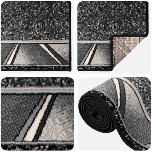  Trkački tepih FLORNES Tkani Siva Zigzag 80 x 300 cm PP 7 mm - Sivi cik-cak 80 x 300 cm Slike