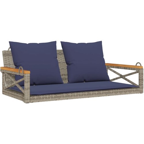 vidaXL Gugalna klop z blazinami siva 109x62x40 cm poli ratan, (21208259) Cene