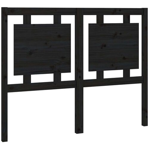  Uzglavlje za krevet crno 125 5 x 4 x 100 cm od masivne borovine Slike