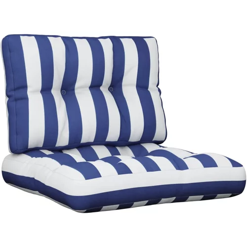  Jastuci za palete 2 kom plavo-bijeli prugasti od tkanine