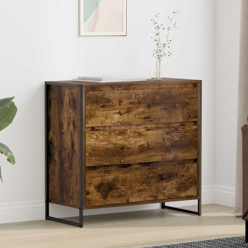 vidaXL Strani &scaron;al Dimni hrast 79 x 36 x 75.5 cm Konstruiran les Cene