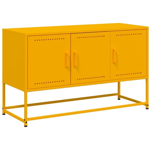 Maison Chic TV omarica - TV stojalo - Televizijska omarica gorčično rumena 100,5x39x60,5cm jeklo, (21699682) Slike