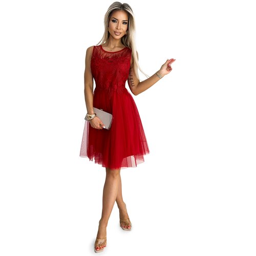 Numoco Women's dress with guipure and fine tulle Cene
