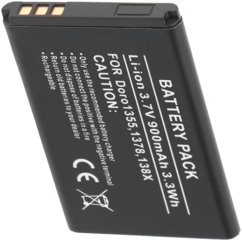 AVIZAR Li-ionska baterija 900mAh za telefon Doro 1355 / 1378 Združljiva DBAB-800A 3,7V, Črna, (5000192329) Slike
