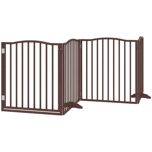  Vrata za pse s vrata&amp;scaron;cima 6 panela sklopiva 480 cm drvo topole Smeđa 80 x 90 x 2 cm Slike